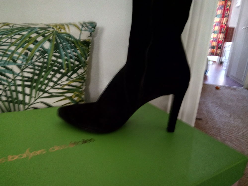 bottes montantes daim noir - T39 Chaussures