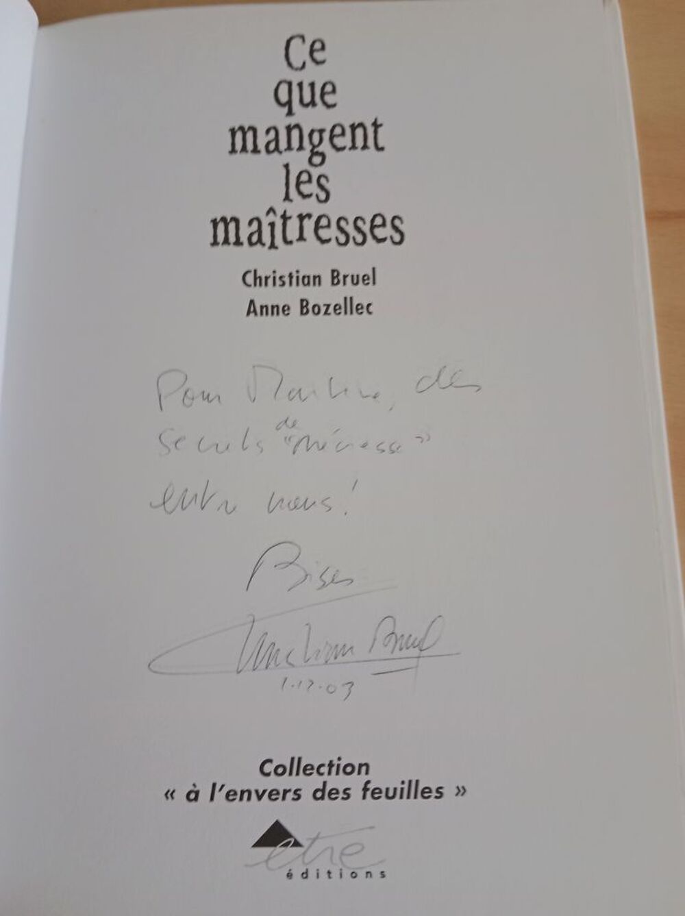 Ce que mangent les maitresses Livres et BD