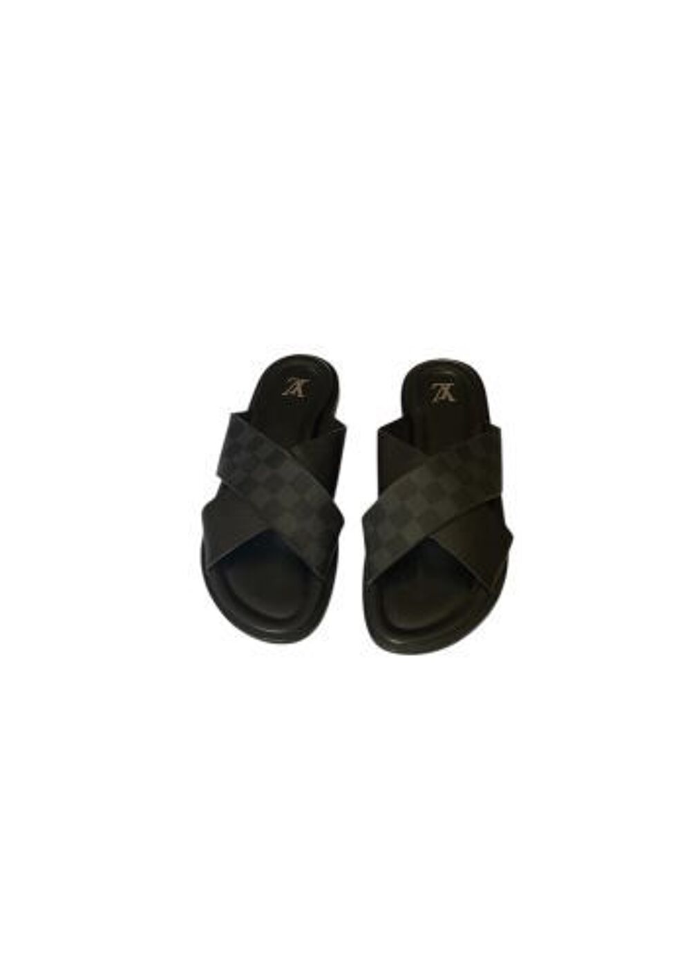 Sandales Homme Louis Vuitton ,en Cuir Gris Noir Taille 46 Chaussures