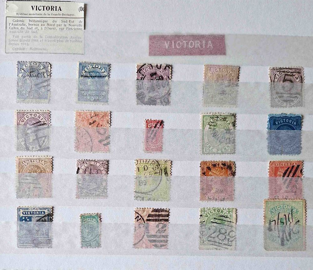 S&eacute;rie de timbres de collection de Victoria 