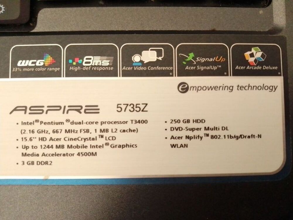 Ordinateur / PC Acer Aspire 5735Z pour pi&egrave;ces Matériel informatique