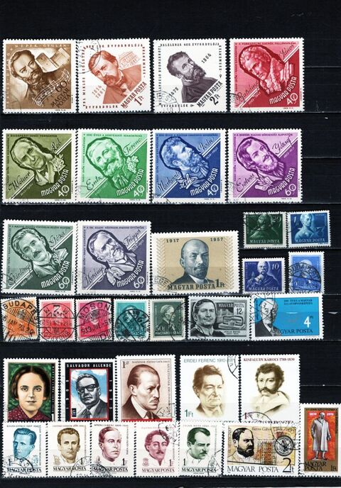 lot de 78 timbres de HONGRIE avec des PERSONNALITES 3 Les glisottes-et-Chalaures (33)