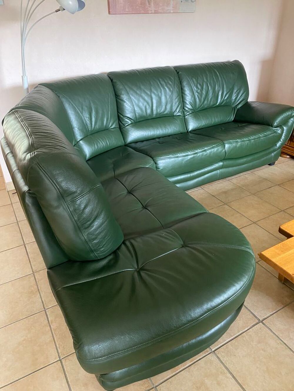 CANAPE D'ANGLE EN CUIR VERITABLE 5 PLACES Meubles