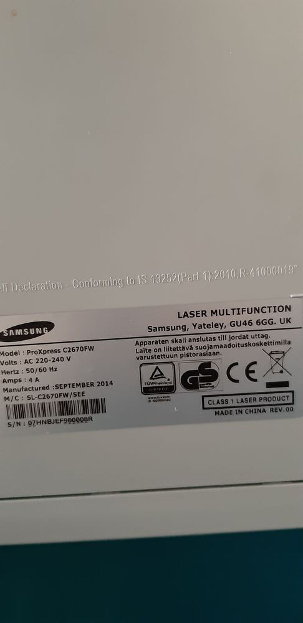 IMPRIMANTE SAMSUNG WIFI Matériel informatique
