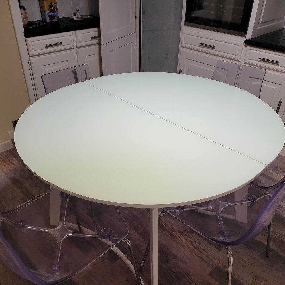 Table cuisine verre avec rallonge et 4 chaises Meubles