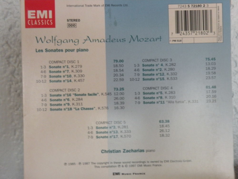 12 CD MOZART Audio et hifi