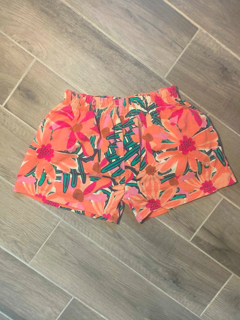 Short Fluide L&eacute;ger Motif Floral G&eacute;mo 6 Ans Corail / Multicolore Vêtements