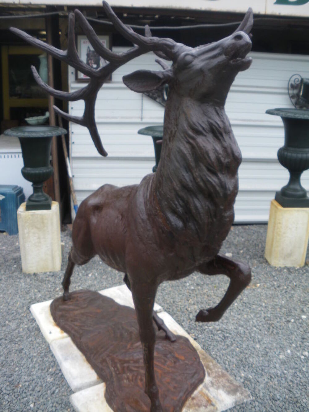 Statue, Cerf en fonte Décoration