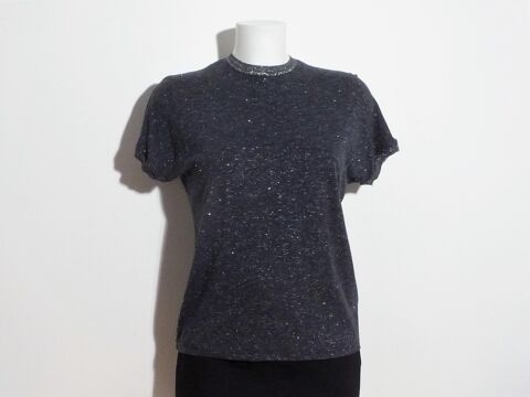 Top/ Tee Shirt Gris avec Fils Argent�- Taille 0- Monoprix 15 Paris 15 (75)