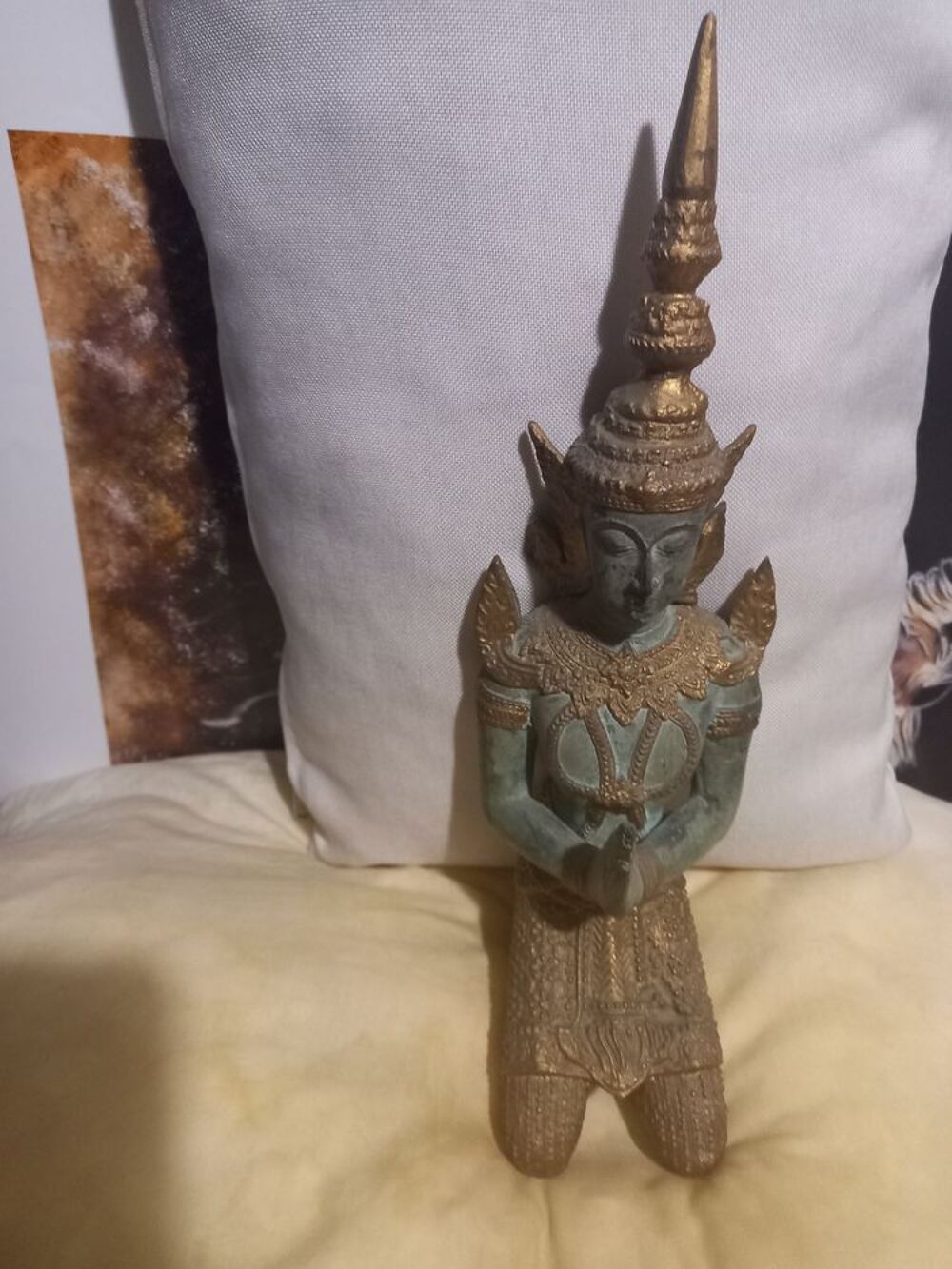 STATUETTE BRONZE LAITON THAILANDE Décoration