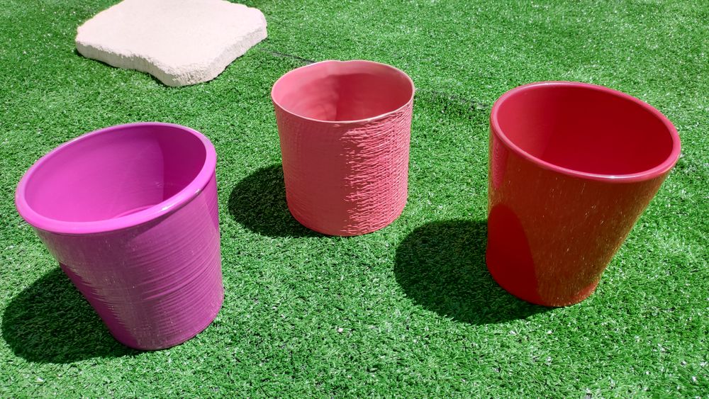 Lots de 3 Pots de Fleurs en Terre Cuite Jardin
