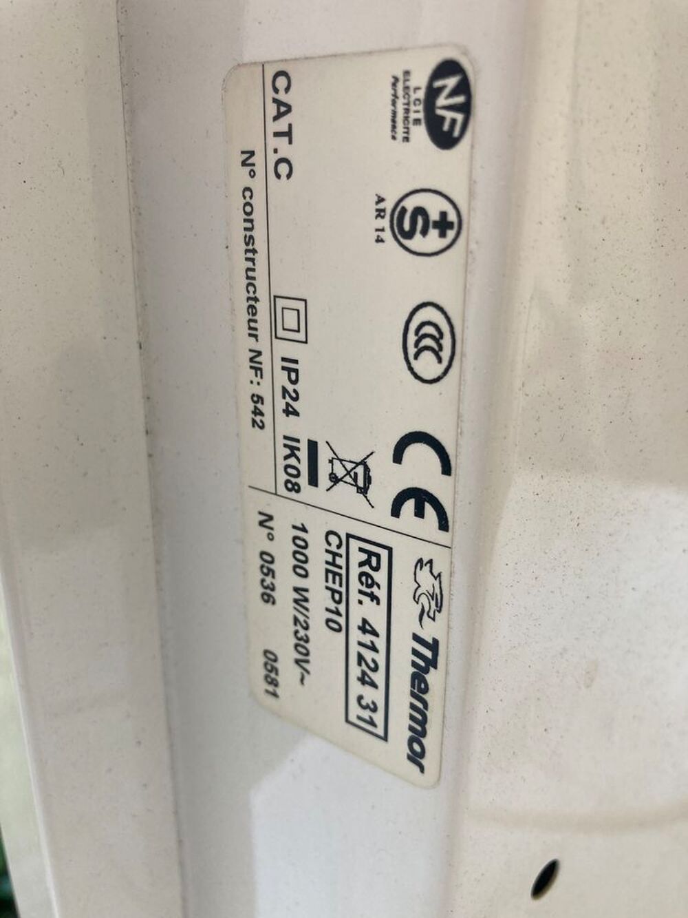 2 Radiateurs &eacute;lectriques blancs Thermor 1000watts Bricolage