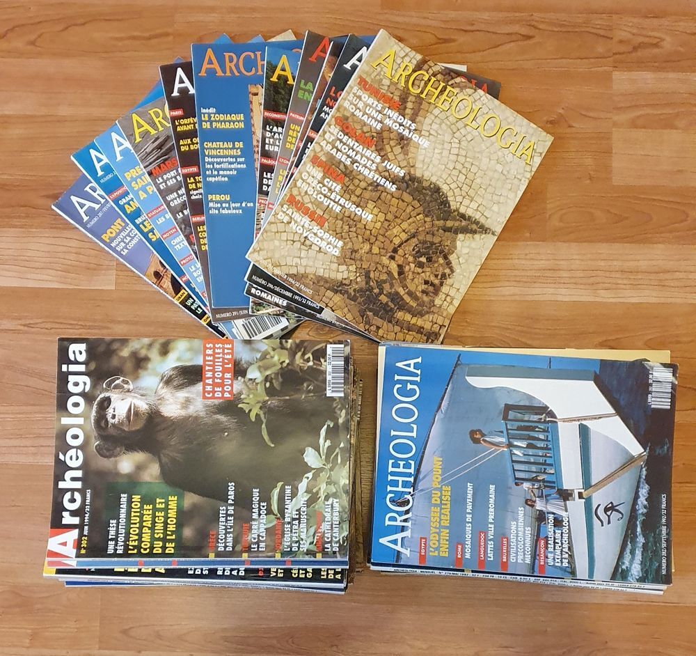 Archeologia - lot de 77 revues - ann&eacute;es 1989 &agrave; 1996 