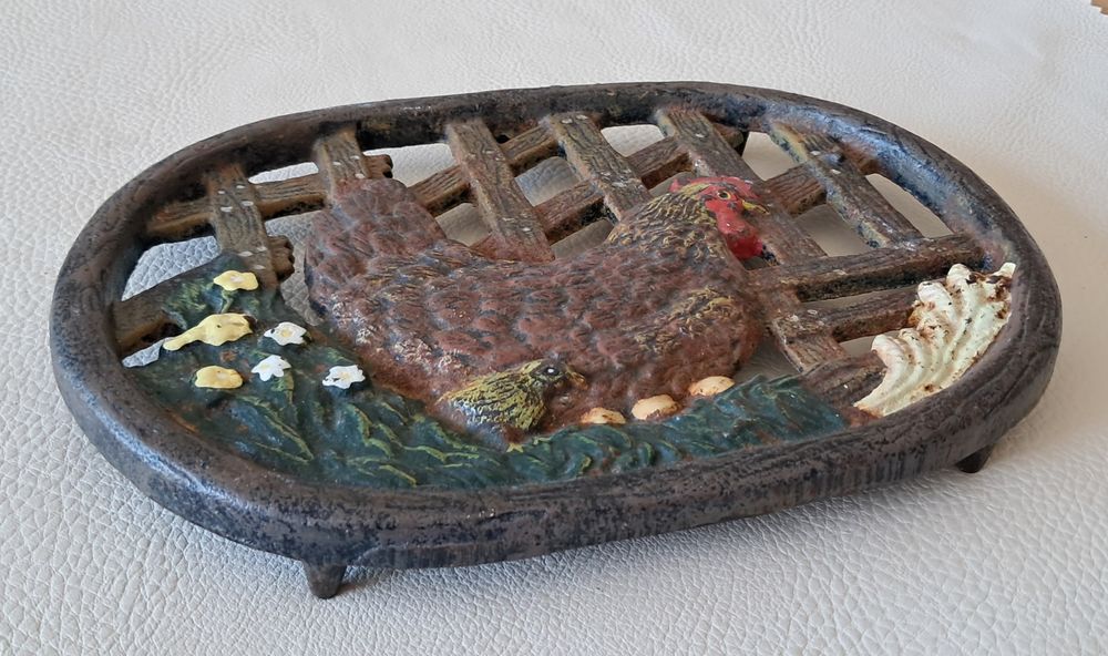 dessous de plat rectangulaire &agrave; bords arrondi en fonte Décoration