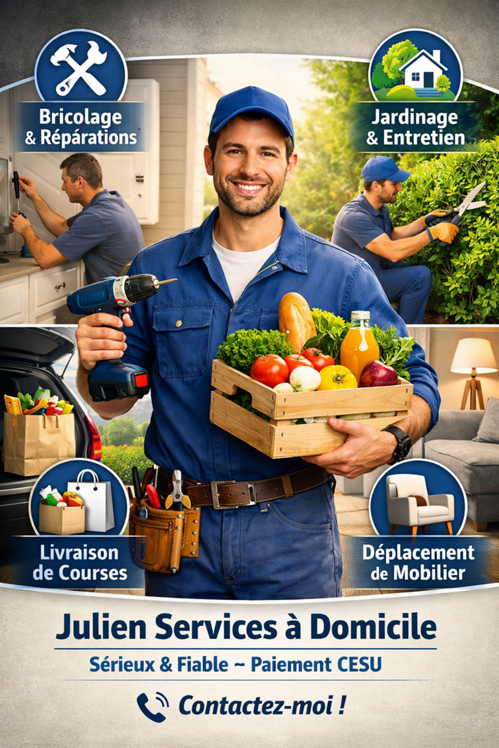   Aide à domicile, bricolage et personne de confiance 