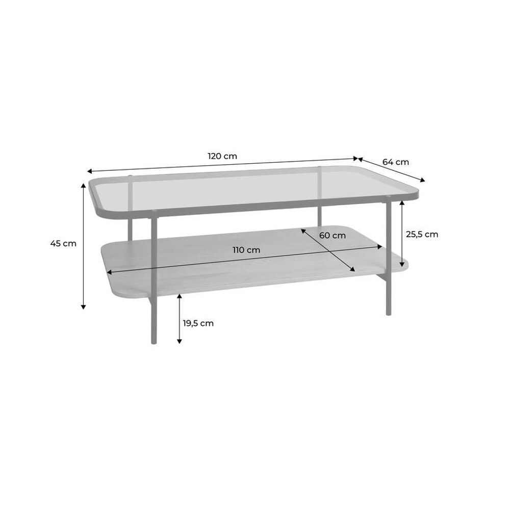 Table basse bois et verre Meubles