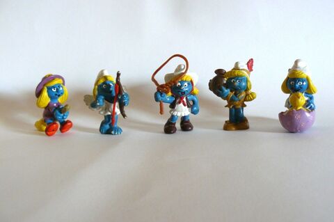 Lot de 5 Schtroumpfettes Schleich - Peyo - 1982 Argenteuil (95)