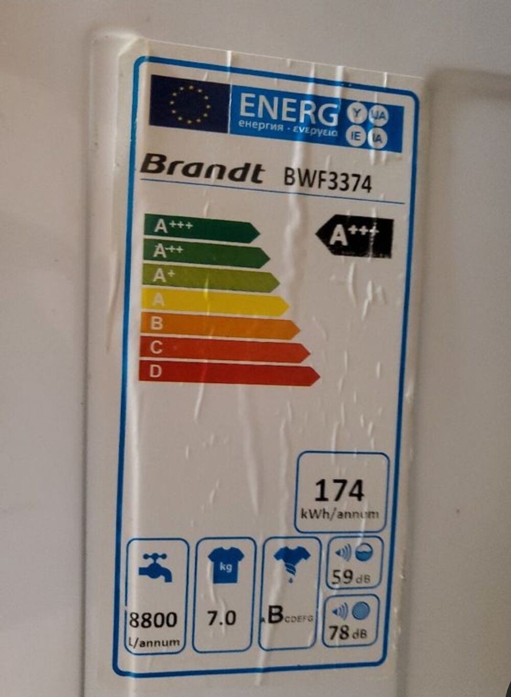 Lave linge Brandt A+++ Electroménager