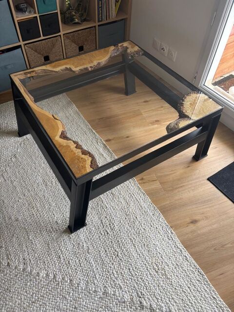 Table de cr�ateur en Fonte Bois et Verre 550 Nantes (44)
