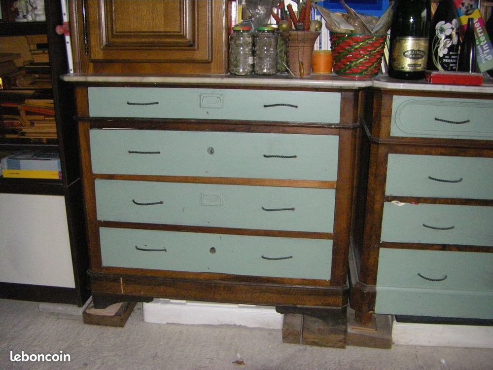 Commode Vintage en Bois Vert Décoration