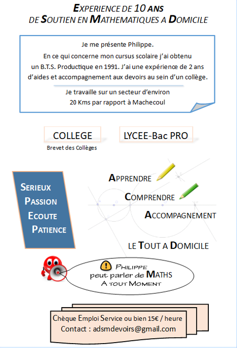 Soutien en Mathématiques 0 44270 Machecoul