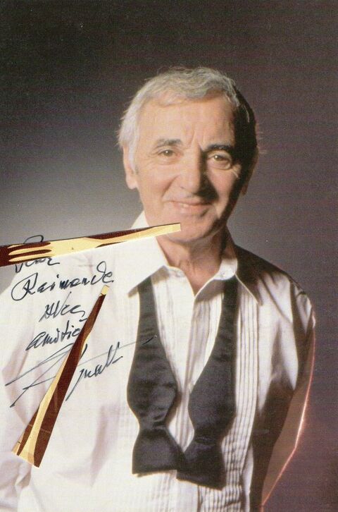 VERITABLE PHOTO DEDICACEE PAR L'ARTISTE CH.AZNAVOUR 25 Nice (06)