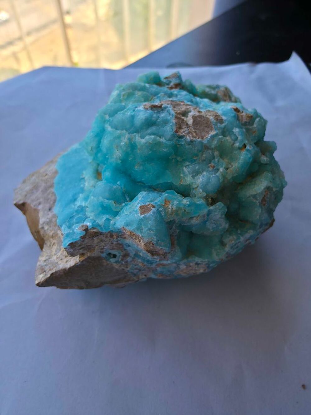 Superbe H&eacute;mimorphite Bleue Turquoise Cristallis&eacute;e-Katanga RDC-496g 
