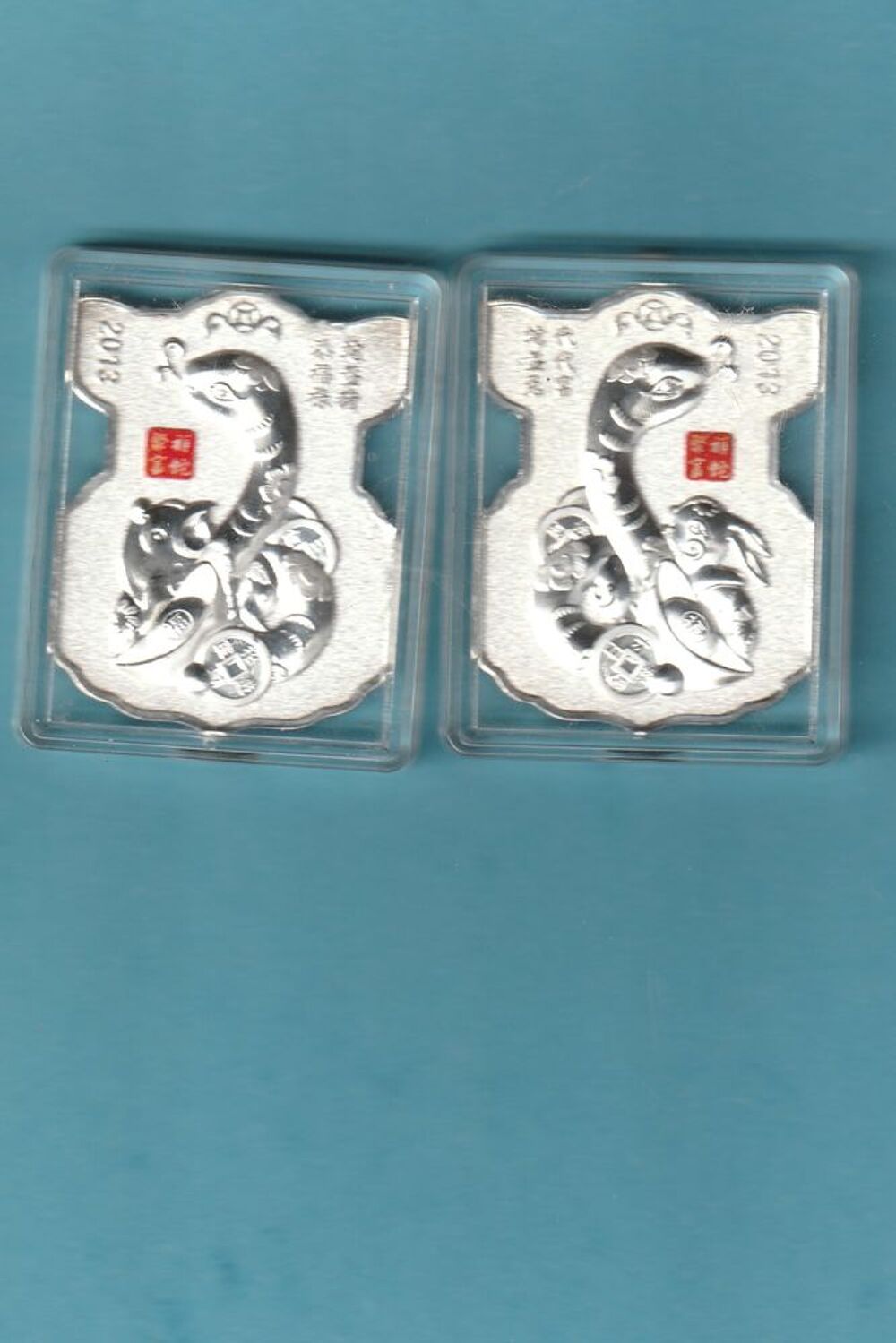 2 LINGOTS DE 2013 EN ARGENT 999 DE 30GRS
ann&eacute;e DU serpent
