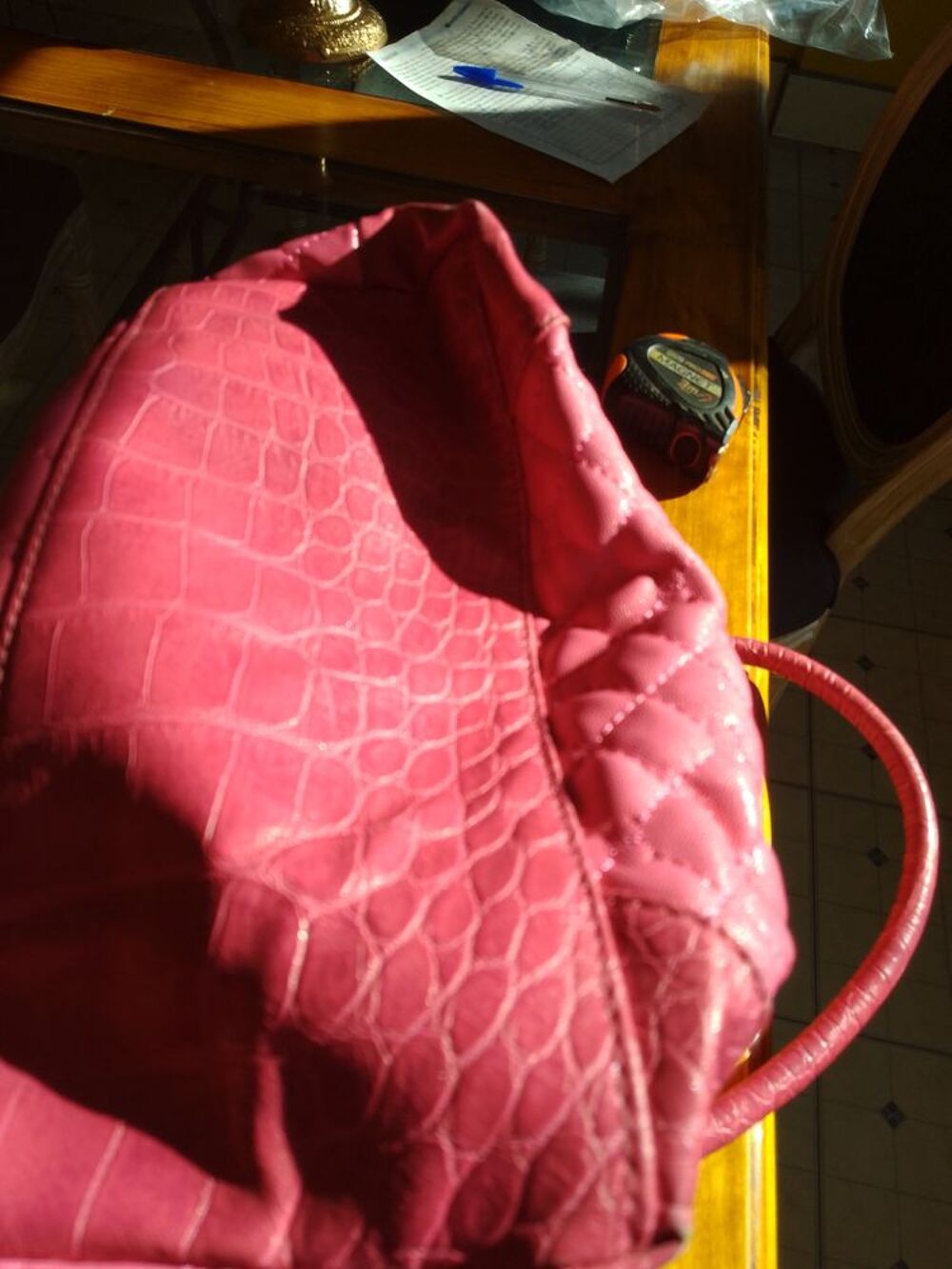 sac rose matelass&eacute; H21 - l39 - P11 - anses 42 cm Maroquinerie