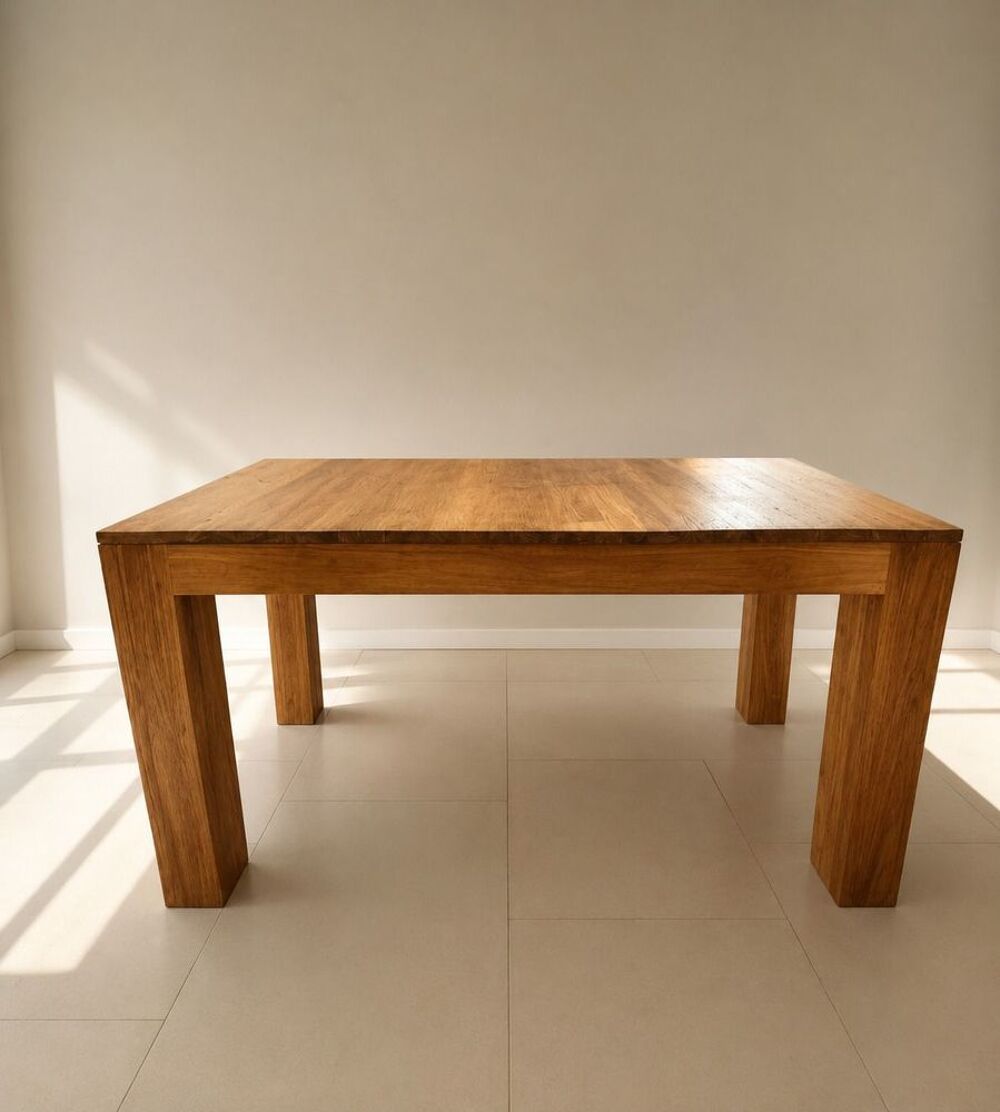 table carr&eacute;e en bois massif Meubles