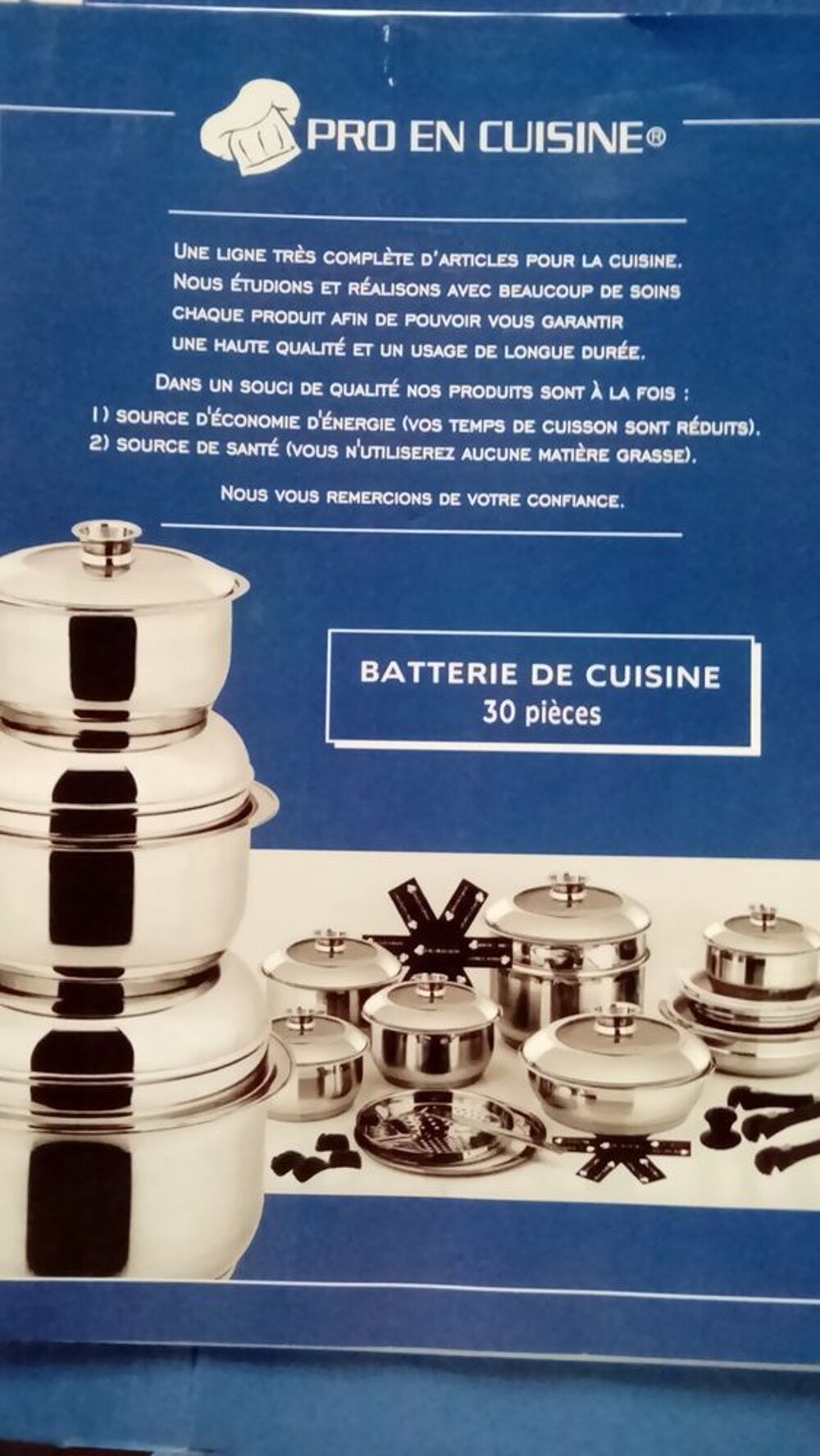 BATTERIE DE CUISINE 30 PI&Egrave;CES NEUVE Cuisine