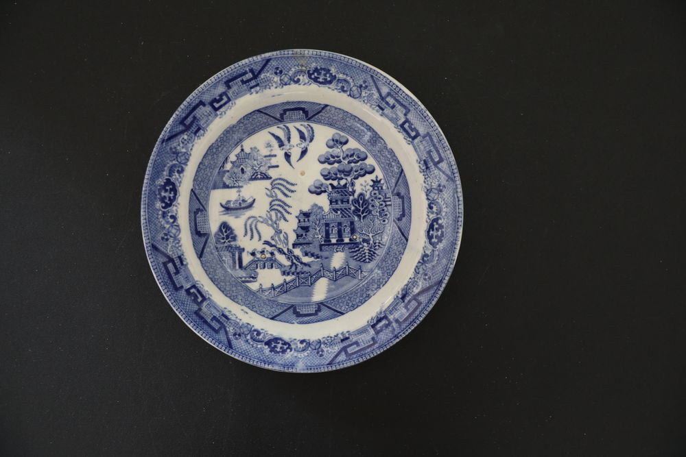 ASSIETTE CHINOISE BLEU ET BLANC 