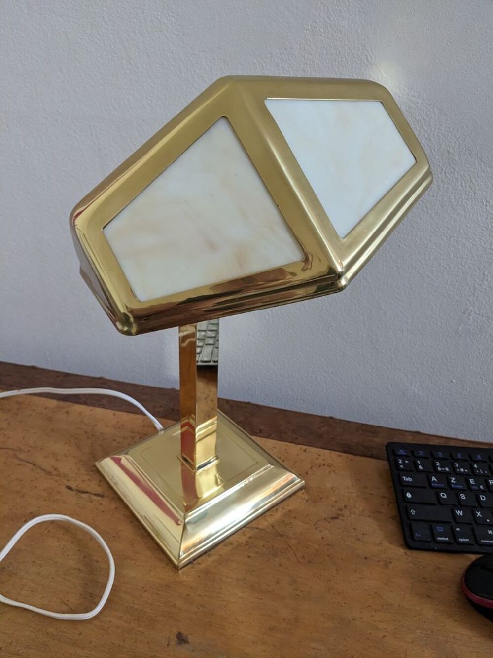 Lampe art d&eacute;co PIROUETT de direction en laiton poli avec ver Décoration
