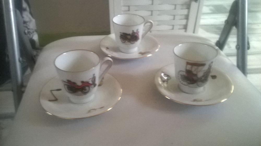 3 tasses + soucoupes hartporzellan germany rheinp Cuisine