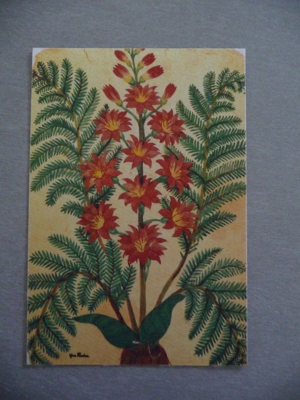 2 cartes motifs de fleurs sur soie - Neuves Décoration