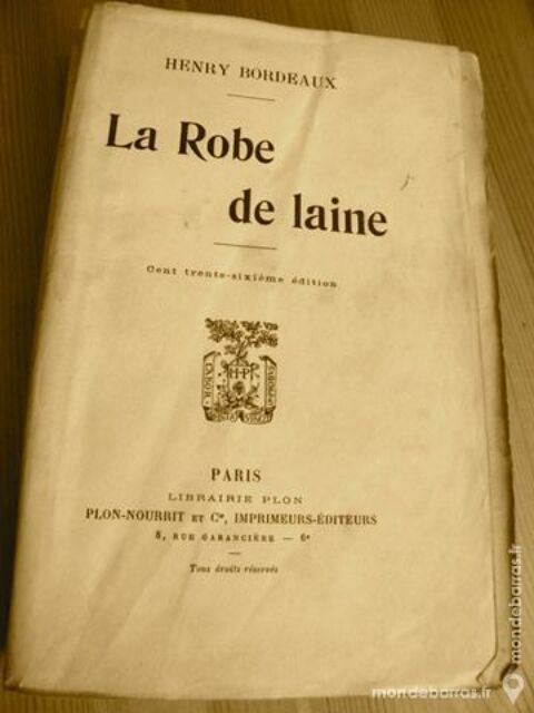 La Robe en laine de Henri Bordeaux - 1910 6 Villeurbanne (69)