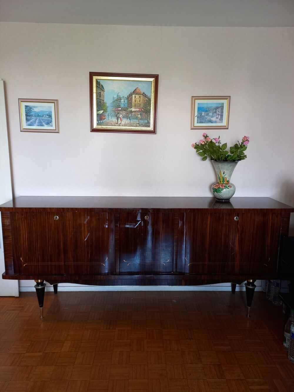 beau buffet bas en enfilade,en bois d'&eacute;b&egrave;ne de Macassa Meubles