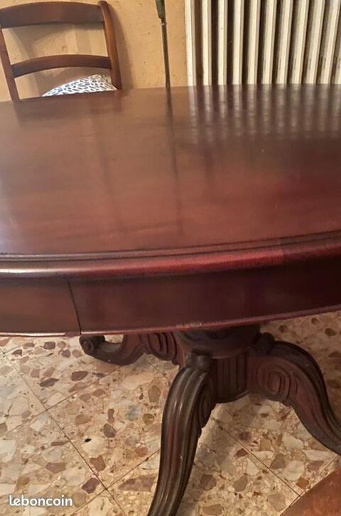 Ancienne table ovale style Louis Philippe d'poque vintage 
185 L'Union (31)
