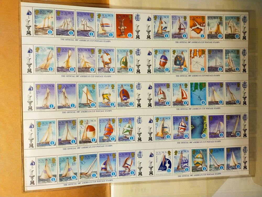 PLANCHE DE TIMBRE DES ILES SALOMON ANNEE 1987 