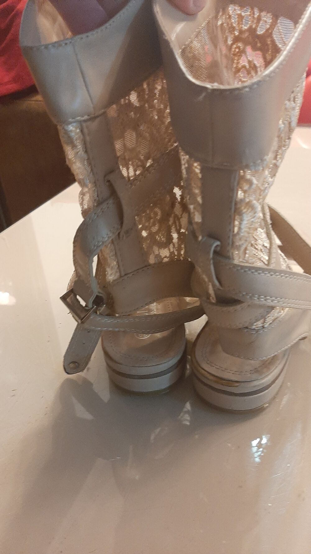 sandales plates d'&eacute;t&eacute; fa&ccedil;on bottines Chaussures