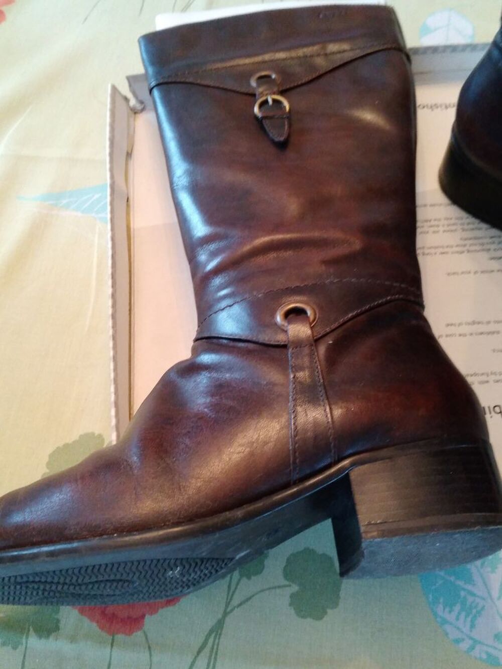 bottes cuir marron taille38 Chaussures