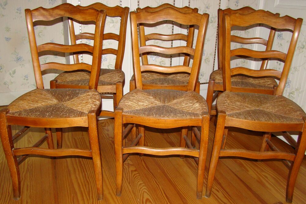 6 chaises paill&eacute;es en merisier - Epoque Louis-Philippe 1830 Meubles