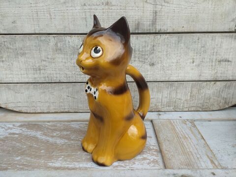 Pichet Chat Barbotine Vintage Zoomorphe 38 Loches (37)