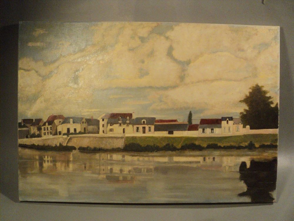 Tableau Peinture Maisons Bord de Loire (Indre et Loire) Décoration