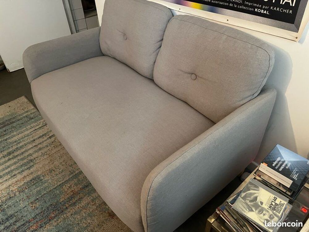 Canap&eacute; 2 places gris clair La Redoute Int&eacute;rieurs bon &eacute;tat Meubles