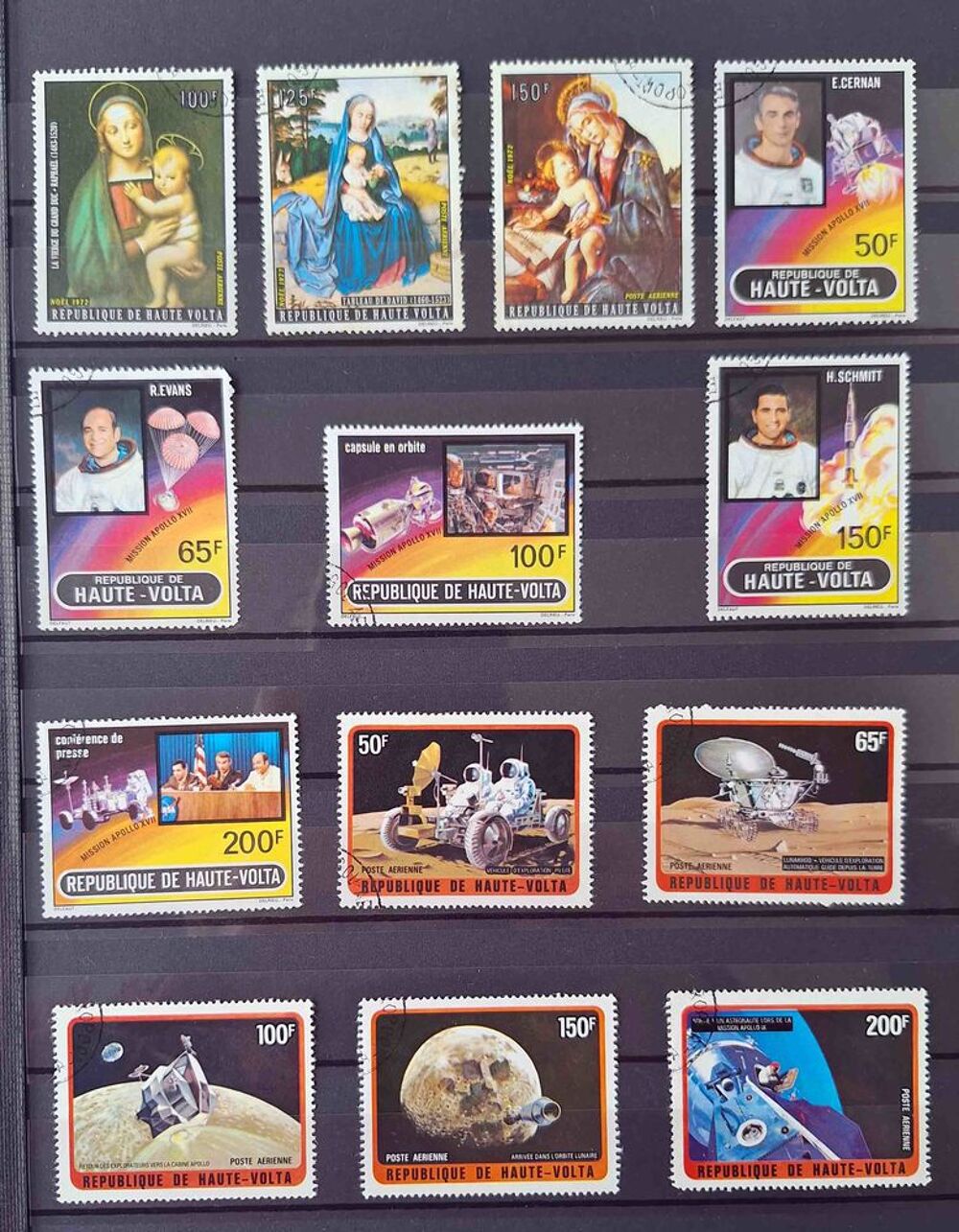 S&eacute;rie de timbres de collection de Haute-Volta bis 