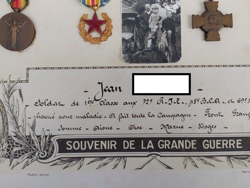 M&eacute;dailles Militaires Guerre 14-18 Chasseur Alpin Infanterie 