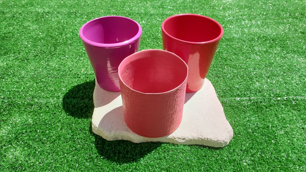 Lots de 3 Pots de Fleurs en Terre Cuite Jardin