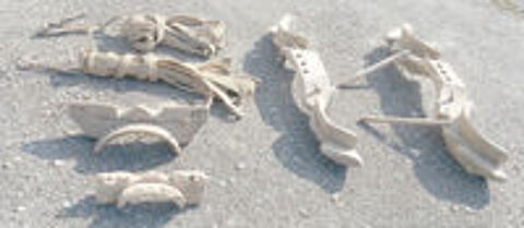   4 jougs anciens avec liens pour attelage d'origine 