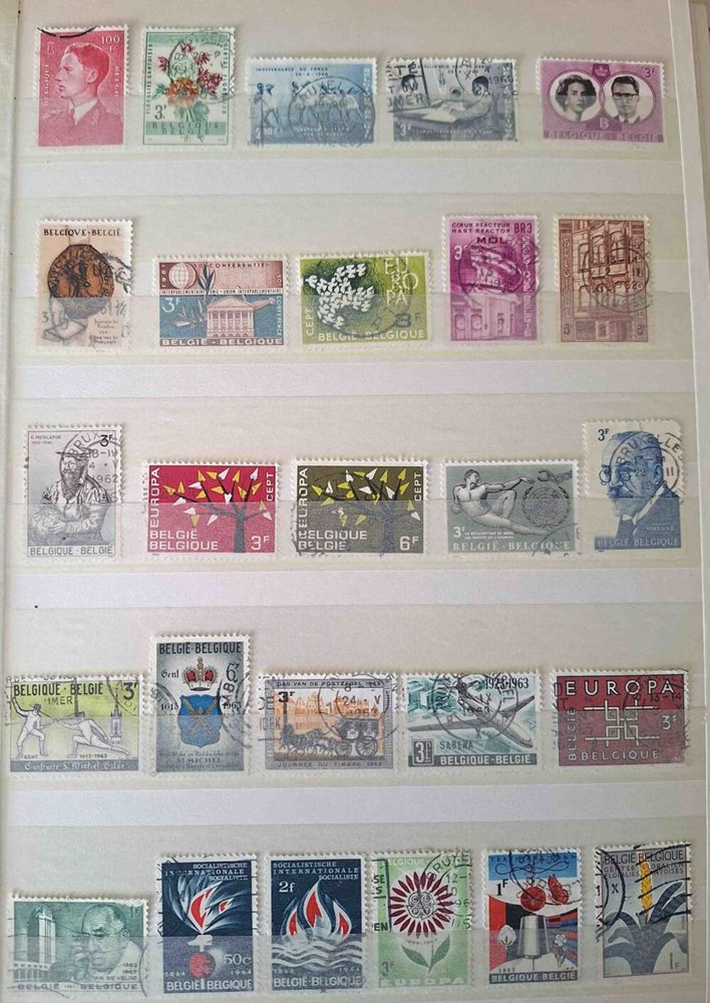 S&eacute;rie de timbres de collection de Belgique 